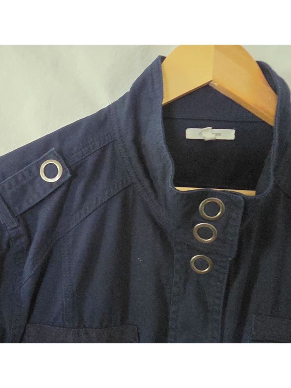 Maurices Women's Summer Coastal Navy Silver Snap-up Jacket XL Lightweight Top